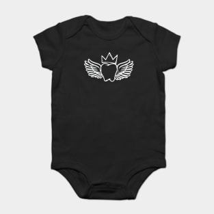Dentist Graffiti Tshirt design cool tooth with wings logo Baby Bodysuit